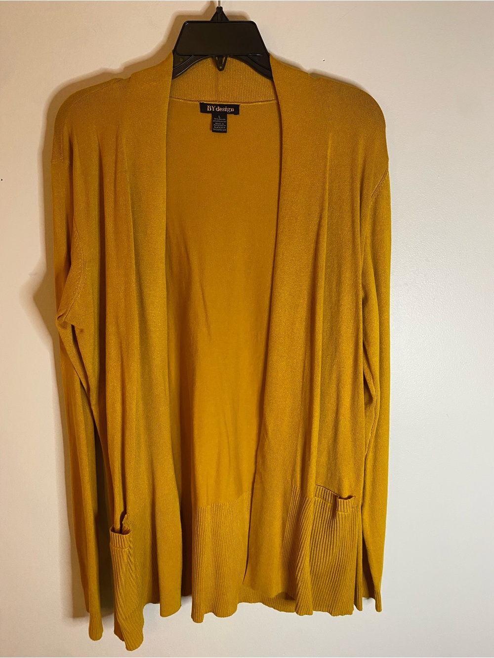 BY Design Mustard Open-Front Lightweight Cardigan